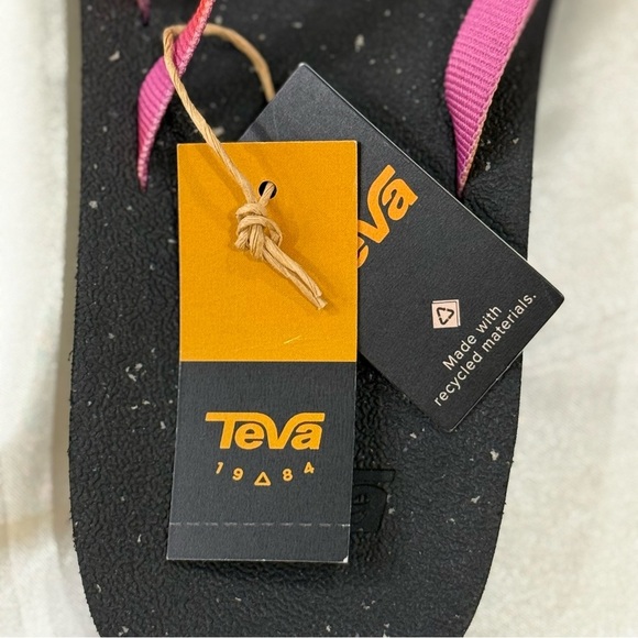 Teva Reflip Strappy Gradiate Sandal Thong Rainbow Flip Flop Black Size 7 New - Picture 12 of 14